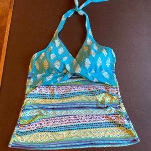 Land’s End Halter Style Tankini Top Women’s 14